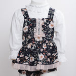 Abito Floreale con Culotte Blu Caldo Cotone Neonata Granlei 2575 - GRANLEI - LuxuryKids