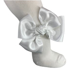 Calze In Caldo Cotone Con Fiocco In Raso Neonata MEIA PATA 2057 - MEIA PATA - LuxuryKids