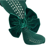Calza In Caldo Cotone Traforata Con Fiocco In Velluto Neonata MEIA PATA 2050 - MEIA PATA - LuxuryKids