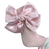 Calze Lunghe In Caldo Cotone Con Fiocco In Raso Neonata MEIA PATA 1104 - MEIA PATA - LuxuryKids