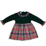 Abito In Caldo Cotone Fantasia Scozzese Neonata SARDON 021MA278 - SARDON - LuxuryKids