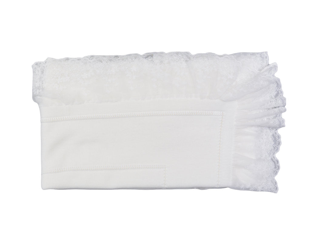 Coperta in Caldo Cotone  Con Pizzo Neonato-a Granlei 2556CO - GRANLEI - LuxuryKids