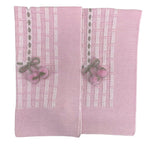 Copertina In Lana 100% Con Pon Pon Rosa Neonata CREAZIONI LUANA 7070 - CREAZIONI LUANA - LuxuryKids