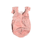 Pagliaccetto Intero In Velluto Con Fiocchettoni Rosa Neonata Phi Clothing 21545 - PHY CLOTHING - LuxuryKids