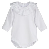 Body Manica Lunga In Caldo Cotone con Collo Volante Neonata Calmaro19085BO - CALAMARO - LuxuryKids