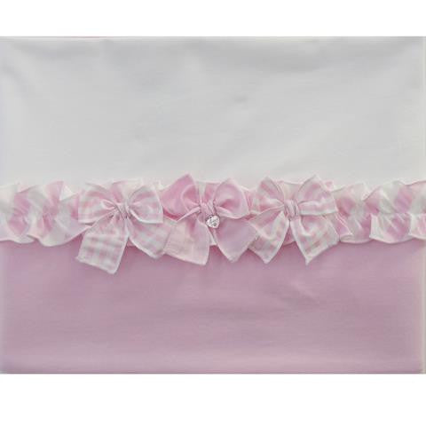 Coperta Imbottita Sfoderabile In Cotone Con Fiocchi Bianco e Rosa Neonata NINNAOH E22COP3I - NINNAOH - LuxuryKids