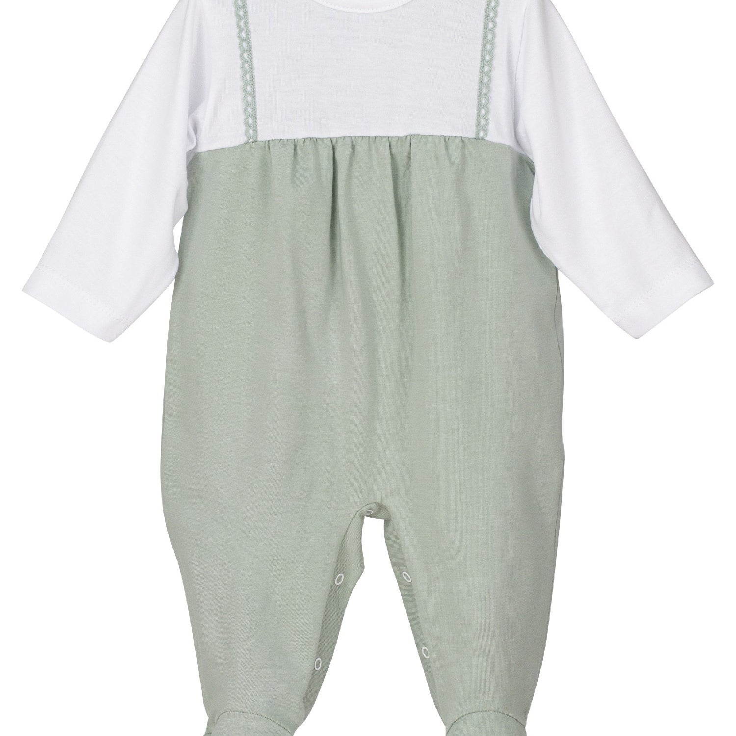 Tutina Intera In Cotone Verde Neonato-a Unisex CALAMARO 32371 - CALAMARO - LuxuryKids