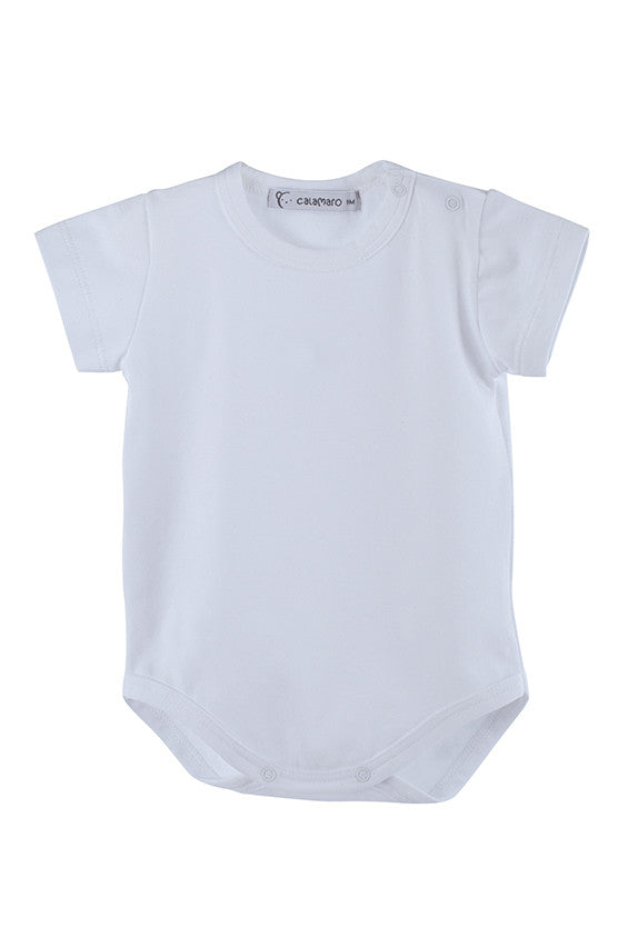 Body Mezza Manica In Cotone Elasticizzato Basic Neonato-a Unisex CALAMARO 19087 - CALAMARO - LuxuryKids