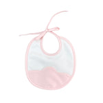Bavetta In Cotone E Raso Bianca E Rosa Neonata TETO E TATTA BA1640 - TETO E TATTA - LuxuryKids