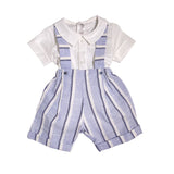Completo Elegante Con Salopette A Righe E Camicia Neonato TETO E TATTA CB1580 - TETO E TATTA - LuxuryKids