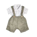 Completo Elegante In Lino Con Salopette Neonato TETO E TATTA CB1550 - TETO E TATTA - LuxuryKids