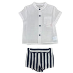 Completo Camicia E Bermuda In Cotone A Righe Neonato DEL SUR 0275R - DEL SUR - LuxuryKids