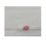Lenzuolino Per Carrozzina In Cotone Bianco E Rosa Neonata NINNAOH E22LE1 - NINNAOH - LuxuryKids