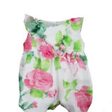 Pagliaccetto Elegante Smanicato In Organza Fantasia Floreale Neonata NINNAOH E2255P - NINNAOH - LuxuryKids