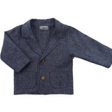 Giacca Elegante In Misto Lino Effetto Jeansato Blu Neonato NINNAOH E22226 - NINNAOH - LuxuryKids