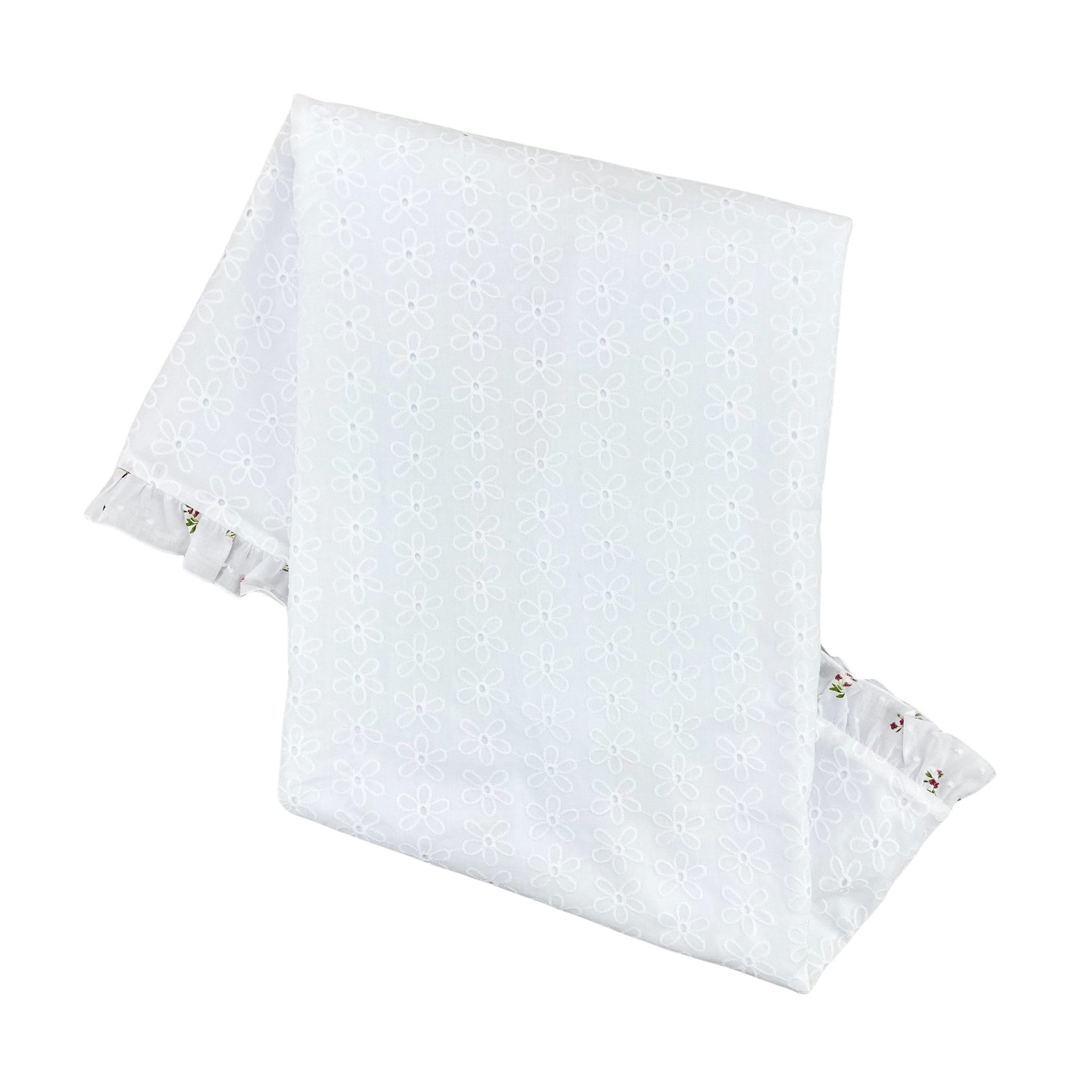 Coperta In Cotone E Pizzo San Gallo Bianca Neonata TETO E TATTA CO1620 - TETO E TATTA - LuxuryKids