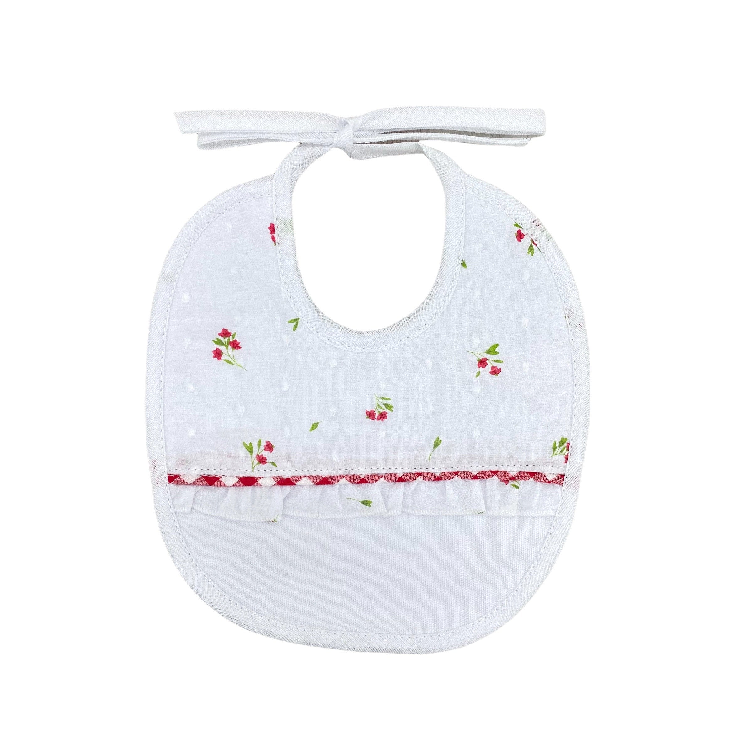 Bavetta In Cotone Bianca Con Applicazione Provenzale Neonata TETO E TATTA BA1620 - TETO E TATTA - LuxuryKids