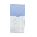 Coperta In Misto Lino Bianca E Celeste Neonato TETO E TATTA CO1530 - TETO E TATTA - LuxuryKids