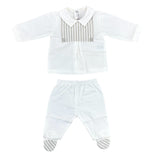 Tutina Spezzata In Cotone Panna E Beige Neonato TETO E TATTA CL1500 - TETO E TATTA - LuxuryKids