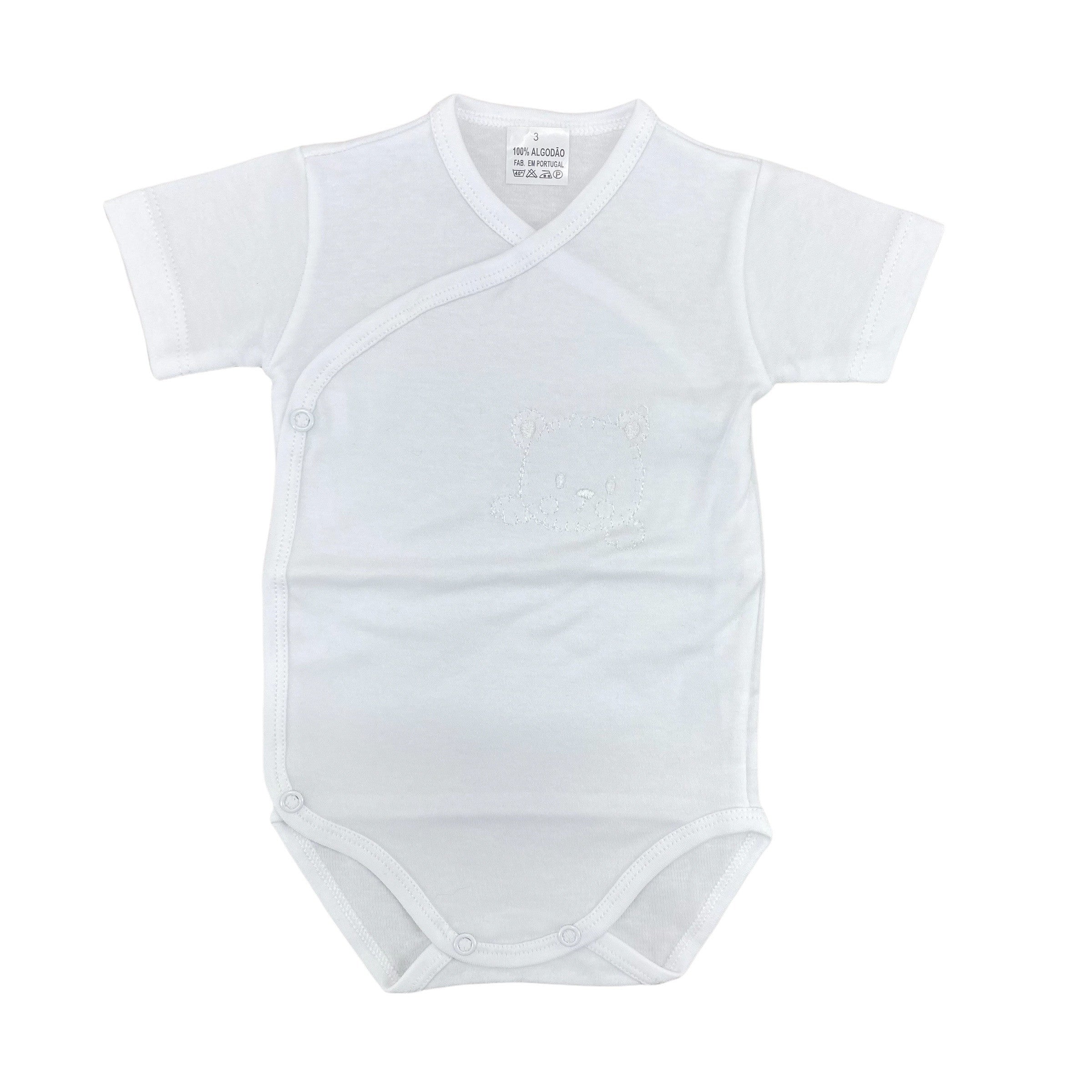 Body Antipanico Mezza Manica In Cotone Con Orsetto Neonato-a BABY FASHION 050A - Baby Fashion - LuxuryKids