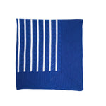 Coperta In Filo Di Cotone Traforata Blu a Righe Bianca Neonato DR KID DK174 - DR.KID - LuxuryKids