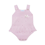 Pagliaccetto In Filo Di Cotone Con Balza Rosa Baby Neonata GRANLEI 232 - GRANLEI - LuxuryKids