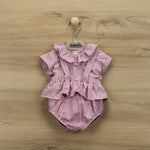 Pagliaccetto In Cotone Rosa Antico Con Maglietta Neonata BABIDU 43228 - BABIDU - LuxuryKids