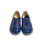 Scarpe Primi Passi Modello Francesina In vera Pelle Blu Bambino PANYNO B2628BL - PANYNO - LuxuryKids