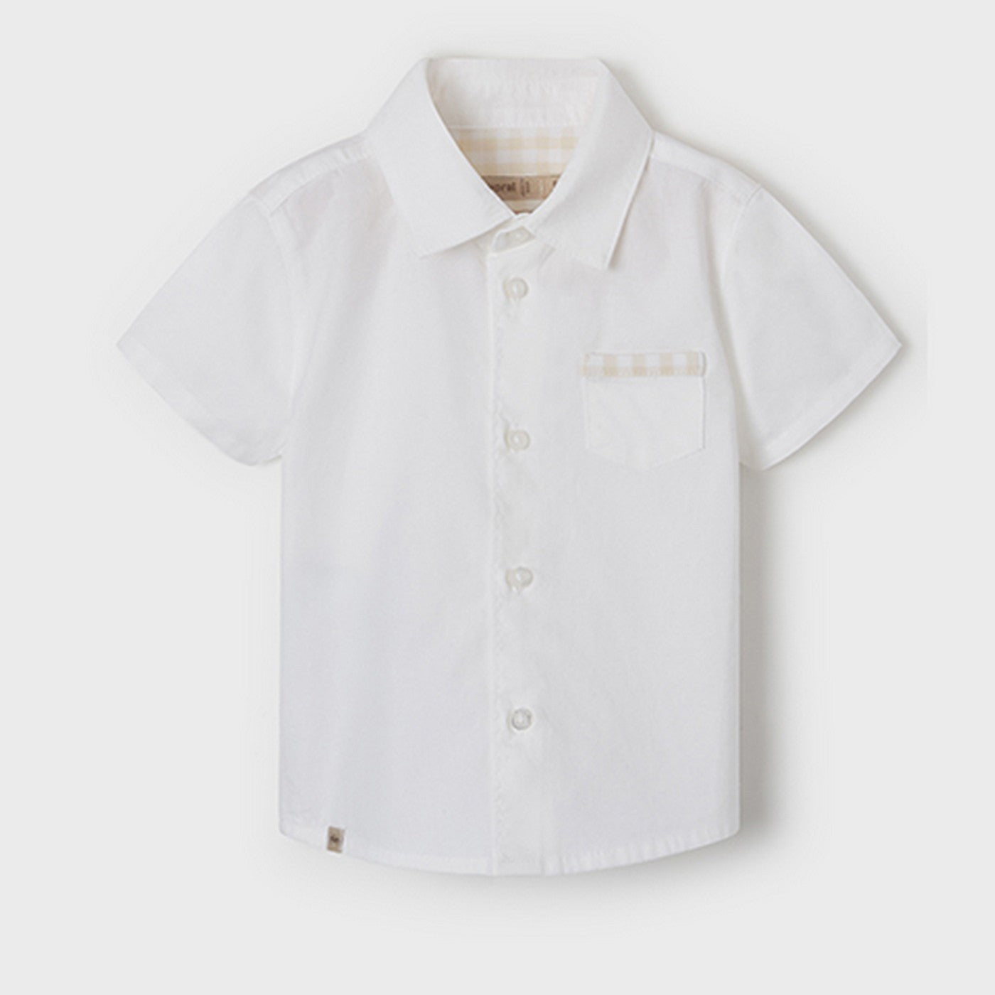 Camicia Mezza Manica In Cotone Bianca Neonato MAYORAL 1112 - MAYORAL - LuxuryKids