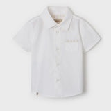 Camicia Mezza Manica In Cotone Bianca Neonato MAYORAL 1112 - MAYORAL - LuxuryKids