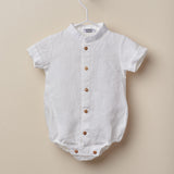 Camicia Body In Lino Con Collo Coreano Bambino Wedoble 07916 - WEDOBLE - LuxuryKids