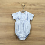 Completo Salopette E Maglietta Verde Fantasia Stella In Cotone Unisex BABIDU 11228 - BABIDU - LuxuryKids