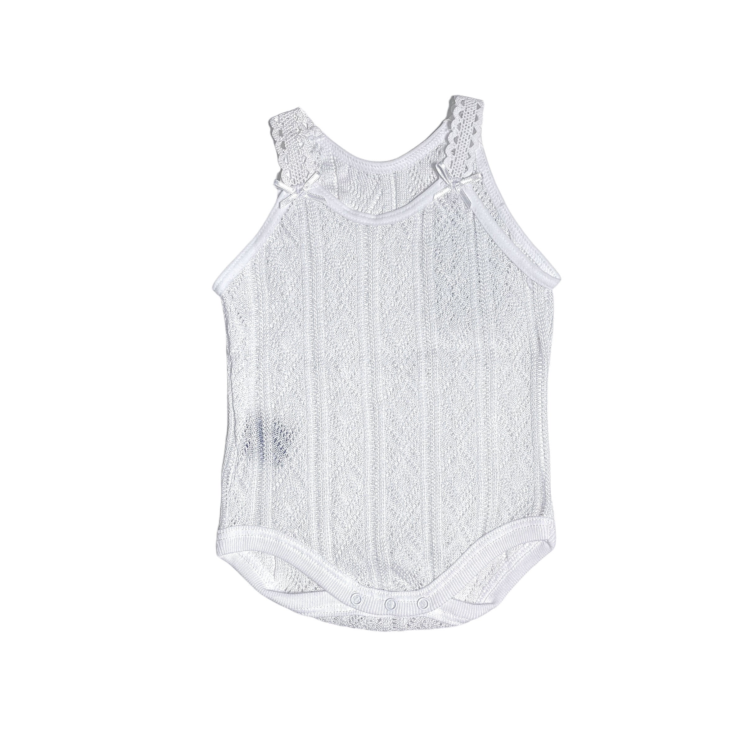 Body Bretelline Traforato In Cotone Neonata BABIDU 1012 - BABIDU - LuxuryKids