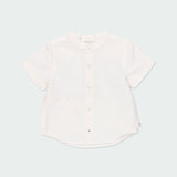 Camicia Mezza Manica Collo Coreano In Lino Bambino BOBOLI 714057 - BOBOLI - LuxuryKids