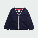 Cardigan In Cotone Con Taschine Anteriore Blu Neonato BOBOLI 714226 - BOBOLI - LuxuryKids