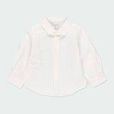 Camicia Manica Lunga In Lino Bianca Con Bottoni Coperti Bambino BOBOLI 714002 - BOBOLI - LuxuryKids