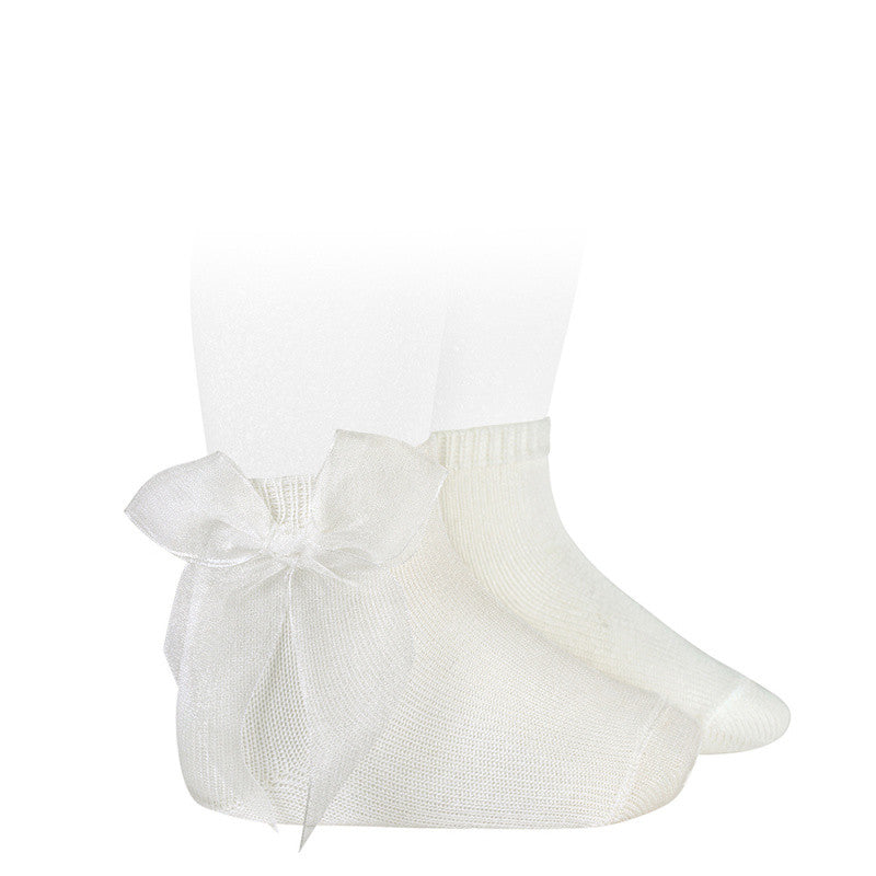 Calzini In Cotone Corti Basic Con Fiocco Bambina CONDOR 439 - Condor - LuxuryKids
