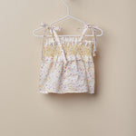 Top Con Spalline Strette E Punto Smock Con Fantasia Floreale In Cotone WEDOBLE 06720A - WEDOBLE - LuxuryKids