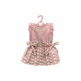 Completo Maglietta Gonna E Culotte Rosa Antico Con Ricami In Rilievo Neonata VALENTINA BEBES BSS3 - VALENTINA BEBES - LuxuryKids