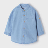 Camicia In Denim Con Collo Coreano Neonato MAYORAL 1118M - MAYORAL - LuxuryKids