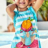 Abito In Cotone Stampato Azzurro Bambina MAYORAL 3948 - MAYORAL - LuxuryKids