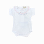 Body Neonata In Cotone Con Coletto in Ruches Ricamato Wedoble 11616R - WEDOBLE - LuxuryKids