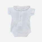 Body Neonata In Cotone Con Coletto in Ruches Ricamato Wedoble 11616R - WEDOBLE - LuxuryKids