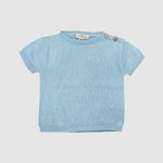 Maglietta Mezza Manica In Filo Azzurro Unisex Neonati WEDOBLE 10301C - WEDOBLE - LuxuryKids