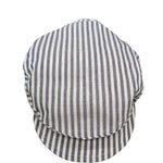 Coppola Neonato Righe Bianco e Blu In Lino B1253AC BUFI - BUFI - LuxuryKids