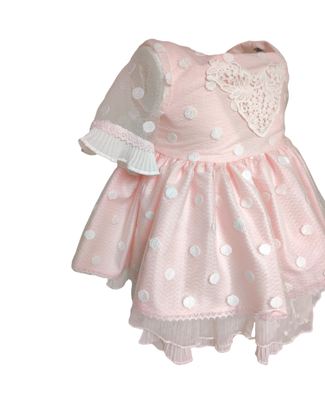 Abito Elagante Cerimonia Morbido In Organza Rosa E Bianco Neonata MIMOSA AFRODITA - MIMOSA - LuxuryKids