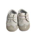 Scarpe Da Culla Modello Francesina In Lino Beige Neonato PANYNO A2613 - PANYNO - LuxuryKids