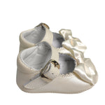 Scarpa Da culla In Vera Pelle Ballerina Con Fiocco In Raso Neonata PANYNO A2608 - PANYNO - LuxuryKids
