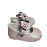 Scarpe Da Culla Modello Ballerina In Pelle Satinata Bianca Neonata PANYNO A3003 - PANYNO - LuxuryKids