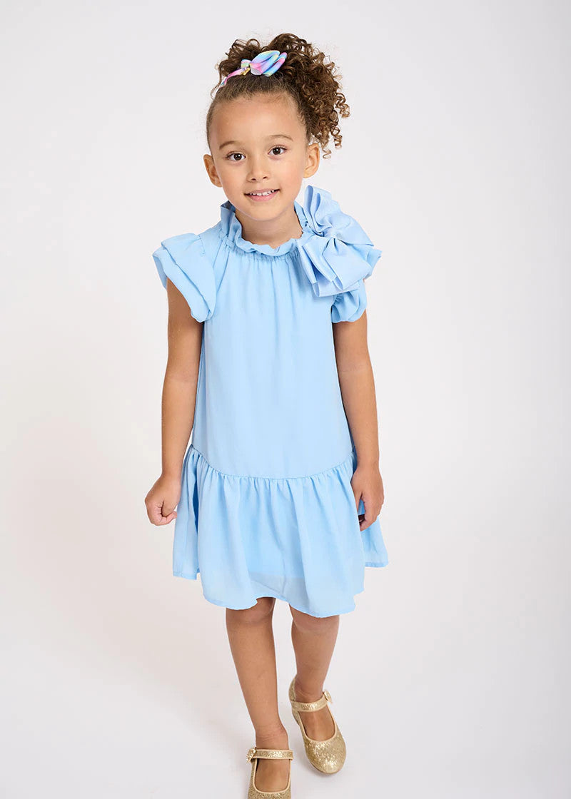 Abito Con Maniche A Sbuffo Celeste Bambina ANGEL'S FACE FERN - Angel's Face - LuxuryKids